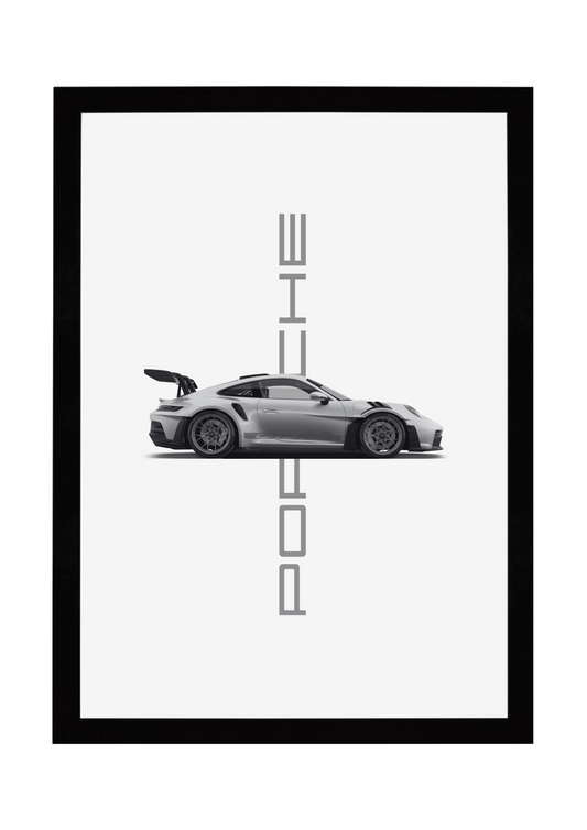 Grayscale Classic Porsche GT3 RS Poster
